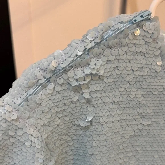 The Frankie Shop Light Blue Sequin Mini Dress - Picture 5 of 6